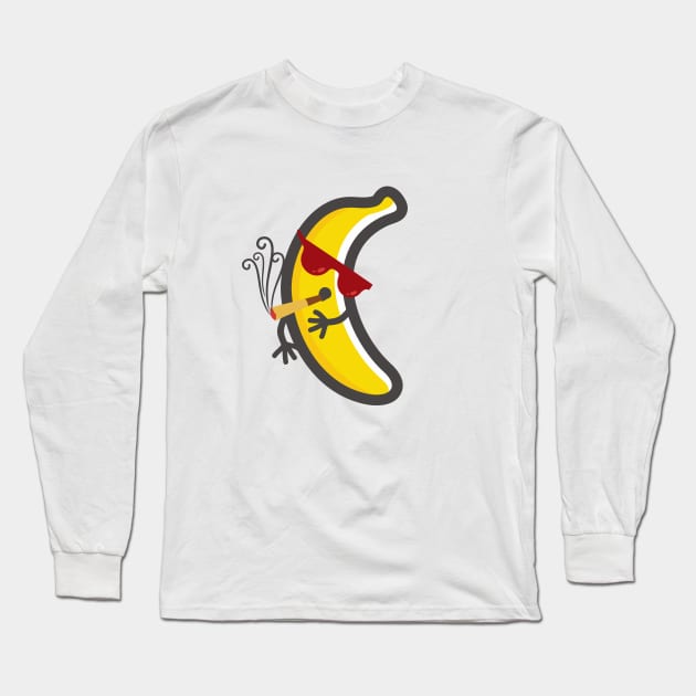 Cute banana smoking Long Sleeve T-Shirt by Shankara